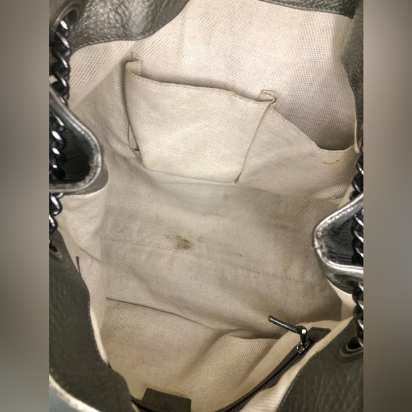 Auth Gucci Pebbled Leather Soho Chain Tote - Picture 4 of 9